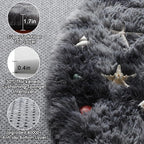 Tie-Dyed Dark Grey Round Area Rug 4ft, Ultra Soft Bedroom Circle Rugs - Image 2