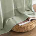 MIULEE Sage Linen Curtains 52x63 Inch Long 2 Panels of Green Window Drapes | - Image 7
