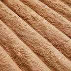 Coffee Rabbit Striped Plush Rug 3'x5', Fluffy Faux Fur Shaggy Area Rug - Image 6