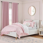 Rose 100% Blackout Linen Curtains 96 Inch Length 2 Panels Set - Image 9