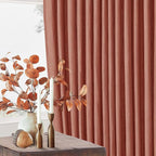 Extra Long Terracotta Pleated Linen Curtains 120 Inches Long Firebrick | Light - Image 6