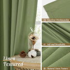 Green Linen Curtains 63 inch Length - Image 7