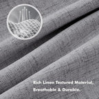 MIULEE 100% Blackout Linen Curtains 42 x 63 Inch Glacier Gray 2 Panels | - Image 3