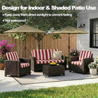CALBODE 8 Pcs Stretch Outdoor Seat Cushion Covers, Washable Striped Chair Seat - Image 5