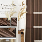 Caramel Brown Curtains 80 Inches Long 2 Panels Set - Image 3