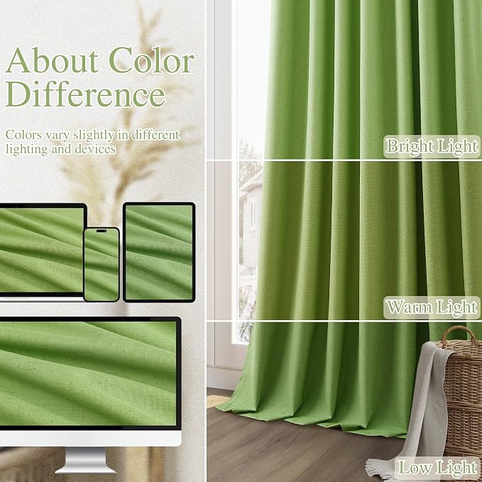 100% Blackout Curtains 90 Inch Length 2 Panels Set - Image 7