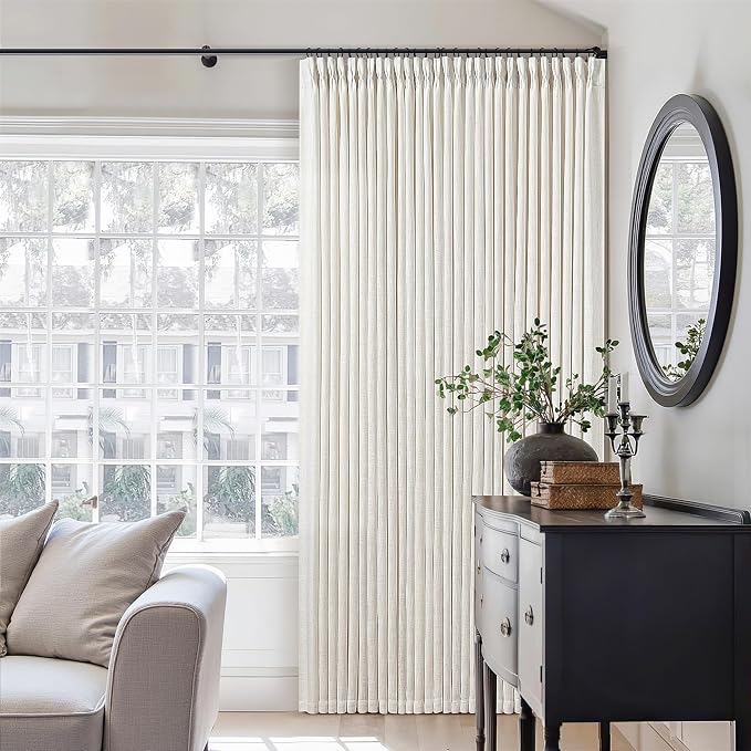 Natural Pinch Pleated Linen 90 Inch Curtains 100 Inch Width | Light Filtering - Image 7
