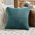Fancy Homi 2 Packs Teal Euro Decorative Throw Pillow Covers 28x28 Inch - Image 2