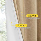 NICETOWN 100% Blackout Camel Linen Curtains 90 inches Length - Image 5