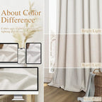 63 Inch Long Boho Blackout Curtains 100% Black Out Linen Curtain 2 Panels Set - Image 7