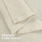 YoungsTex Beige Linen Kitchen Window Curtains, Short Light Filtering Drapes - Image 8