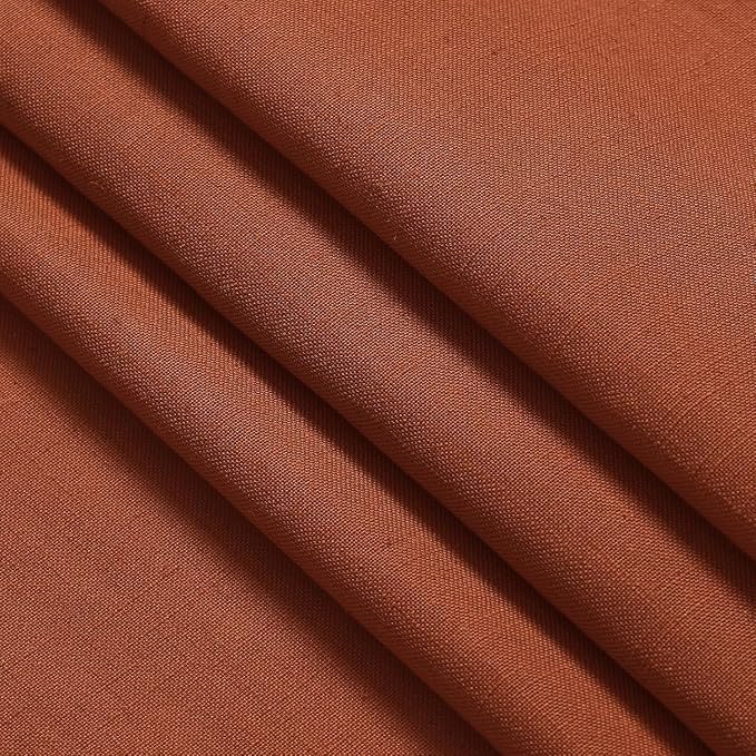 Terracotta Long Linen Curtains 102 Inches Long 2 Panel Set Back Tab Boho Rustic - Image 9