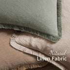 MIULEE Boho Natural Linen Fringe Decorative Throw Pillow Covers 20x20 | Set of 2 - Image 5