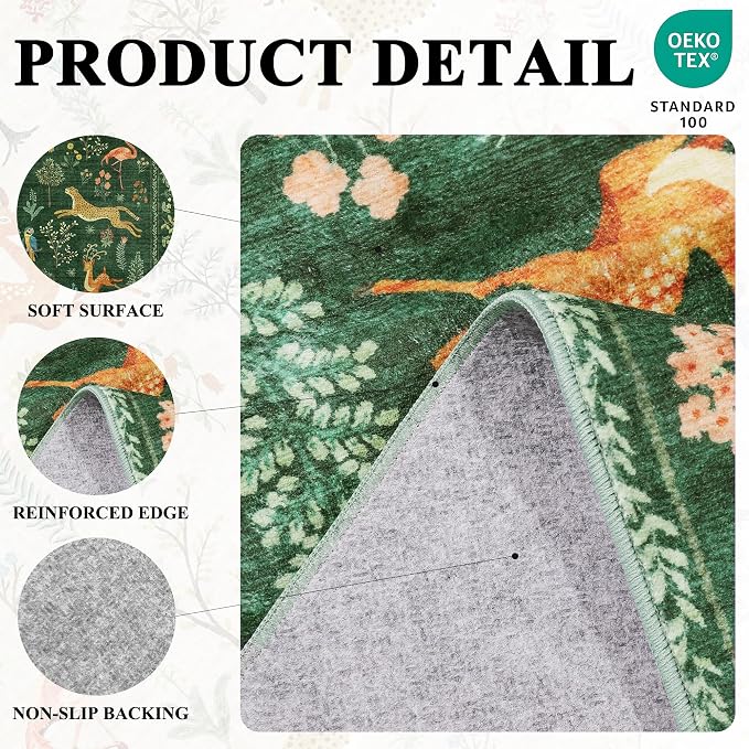 DUKINO 2x3 Entryway Rug, Washable Door Mat Animal Rug - Image 5
