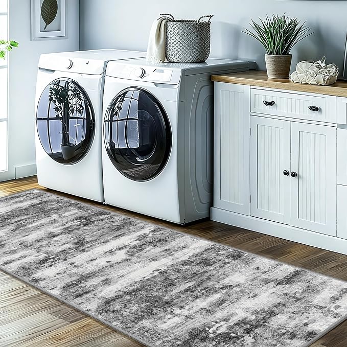 2x5 Washable Runner Rugs，Modern Abstract Rug Runner, Ultra-Thin Kitchen Runner - Image 8