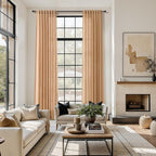 Camel Linen Curtains for Living Room 92 Inches Long Back Tab and Rod Pocket - Image 6