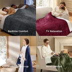 Bedsure Heated Blanket King Size, Dual Control Electric Blanket, Dark Grey | - Image 8