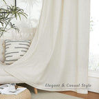 NICETOWN Thick Linen Blend Curtains Flax Textured - Image 6