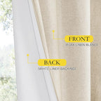NICETOWN 100% Absolutely Blackout Linen Curtains - Image 7