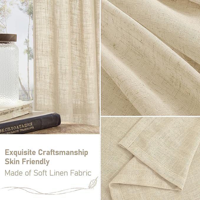 Semi Sheer Linen Curtains 78 Inch Length - Image 7