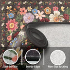 Black Brown Floral Area Rug 6x9 - Image 5