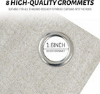 Yakamok Oatmeal Linen Textured Curtains 84 Inches Long - Image 4
