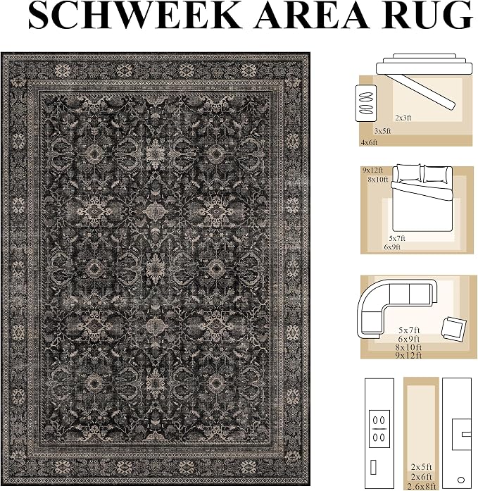 Schweek 2x3 Entryway Rug Washable Non Slip Rugs - Image 2