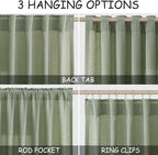 Light Sage Linen Curtains 84 Inch Length 2 Panels Set - Image 2