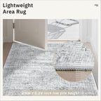 Soalmost 2x4 Washable Rugs for Kitchen, Small Area Rug Grey | Non-Slip Vintage - Image 7