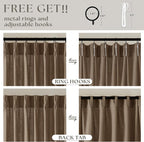 Dutch Cocoa 94 Inch Pinch Pleated Light Filtering Linen Curtains 2 Panels | - Image 5
