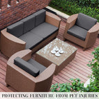 14PCS Patio Cushion Covers, Patio Furniture Couch Seat Slipcovers | Washable - Image 5