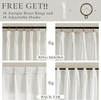 Pleated Semi Sheer Light Filtering Linen Beige Curtains 108 Inches Long | White - Image 5
