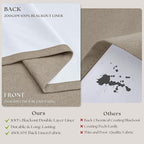 Deep Flax Pinch Pleated Blackout 102 Inch Bedroom Curtains Dual Layer | - Image 5