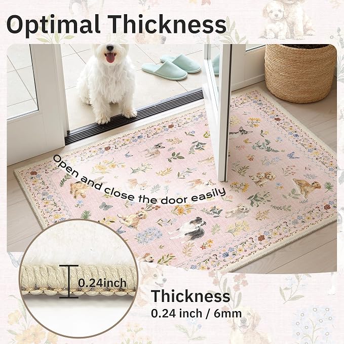 Soalmost Dog 5x7 Pink Area Rugs - Image 9