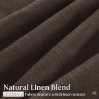 Dark Chocolate 90 Inch Pinch Pleated Semi Sheer Linen Curtains 2 Panels | - Image 3