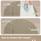 BEQHAUSE Dirt Trapper Door Mat 24" x 36" Half Circle Non Slip, Light Beige | - Image 9