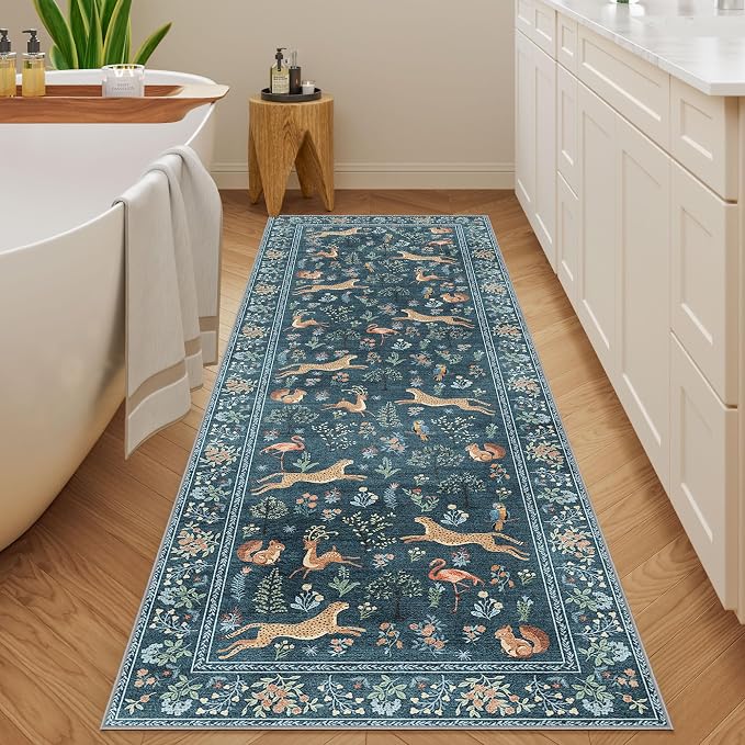DUKINO 2.6x8 Rug for Hallway, Washable Kitchen Runner Rug Non Slip, Stain - Image 9
