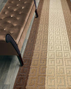 Custom Length Hallway Runner Rug, Slip Resistant, Meander Brown, 26 Inch X 30 by ORFAHOME