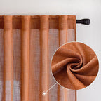 MIULEE Orange Fall Linen Curtains 52x96 Inch 2 Panels - Image 7