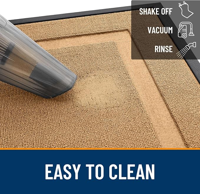 OLANLY Front Door Mat Outside 47x23, All-Season Heavy-Duty Rubber Doormat | - Image 5