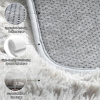 8x10 Area Rugs for Living Room, Tie-Dyed Light Grey Large Fluffy Shag Bedroom - Image 4