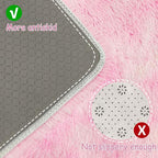 Small Area Rug for Bedroom 2x3ft Mini Tie-Dye Pink Fluffy Rug Mat Bedside Throw - Image 4