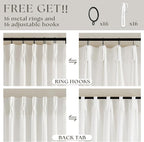 Beige White Pinch Pleat Linen Kitchen Curtains 45 Inches Long 2 Panels Set | - Image 5