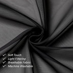 Black Sheer Curtains 84 Inches Long 2 Panels, Solid Voile Light Filtering Airy - Image 3