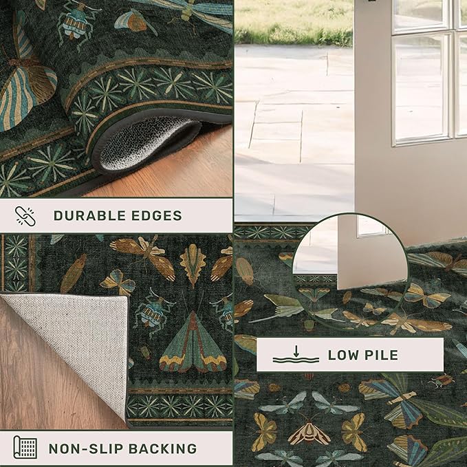 Dark Green 3x10 Extra Long Runner Rugs - Image 5