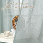 Semi Sheer Linen Curtains 36 Inch Length 2 Panels - Image 5