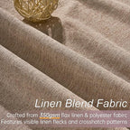 Topfinel 100 Inch Long Black Out Burlap Custom Curtains, Taupe Greige Tweed - Image 3