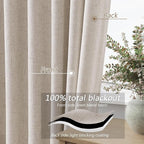 100% Blackout Curtains 102 Inch Length 2 Panels Set - Image 4