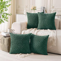 Set of 4 Dark Green Decorative Throw Pillow Covers 26x26 Inch Corduroy Pillow by Cozoomy