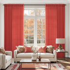 Christmas Red Linen Curtains 102 Inches Long - Image 6